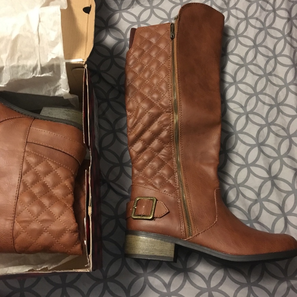Brown Wide Calf Boots